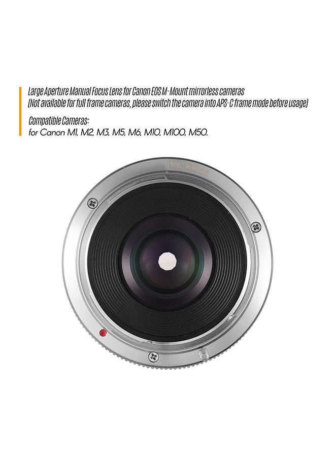 ANDOER 35mm F1.6 Manual Focus Lens 5.5x3.8cm Silver  - Image 2