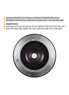 أندوير عدسة تركيز يدوية بفتحة F1.6 مقاس 35 مم 3.5سم أسود/فضي  - Image 4