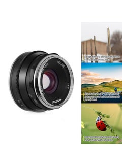 أندوير عدسة تركيز يدوية بفتحة F1.6 مقاس 35 مم 3.5سم أسود/فضي  - Image 2