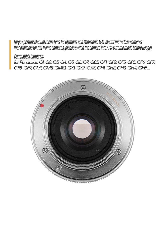 ANDOER 35mm F1.6 Manual Focus Lens 3.5cm Silver  - Image 4