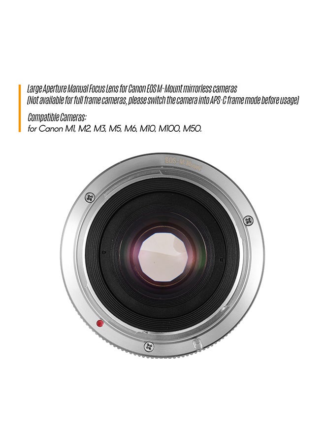 ANDOER 25mm F1.8 Manual Focus Lens 5.5x3.8cm Silver  - Image 4