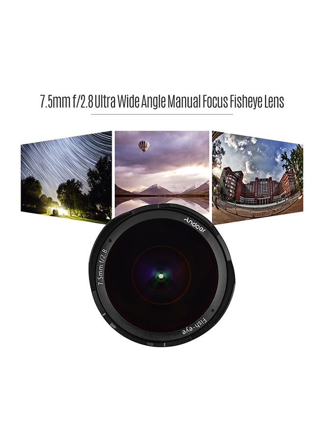 ANDOER 7.5mm Manual Focus Fisheye Lens 6.1x6cm Black  - Image 5