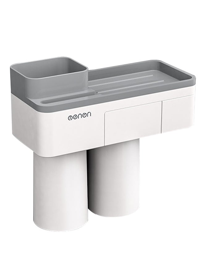 MENGNI Wall Mounted Toothbrush Holder White 5.7x3.93x3.14inch - Image 1