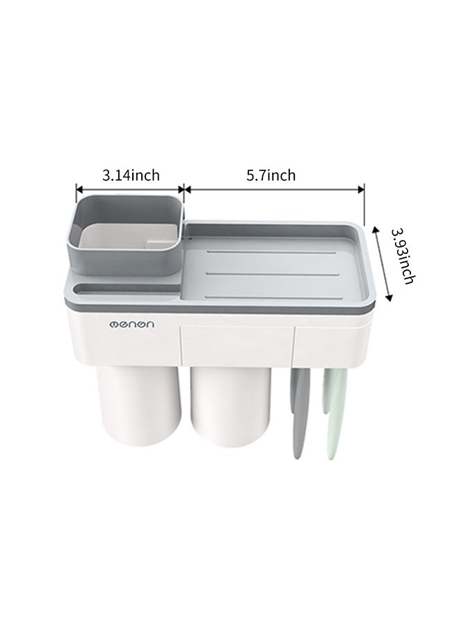 MENGNI Wall Mounted Toothbrush Holder White 5.7x3.93x3.14inch - Image 2