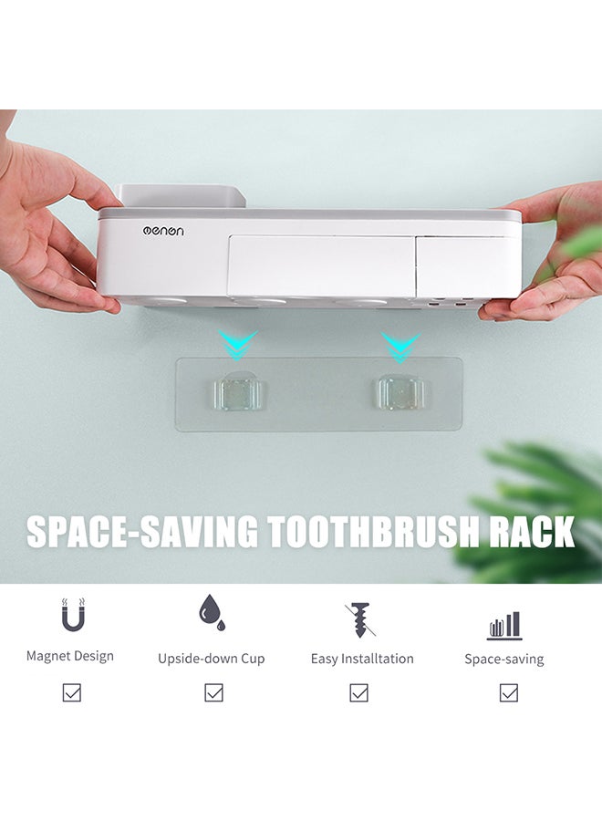 MENGNI Wall Mounted Toothbrush Holder White 5.7x3.93x3.14inch - Image 3