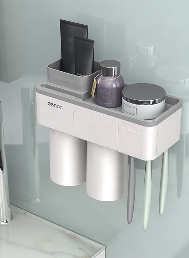 MENGNI Wall Mounted Toothbrush Holder White 5.7x3.93x3.14inch - Image 4