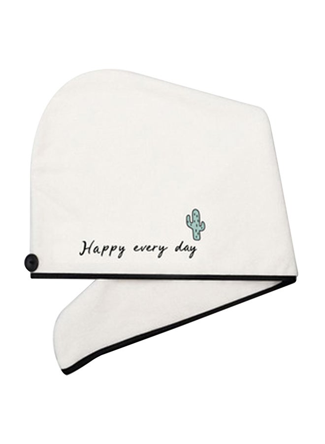 Generic Hair Towel Wrap With Button White 21x3x15cm  - Image 1