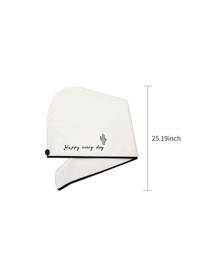 Generic Hair Towel Wrap With Button White 21x3x15cm  - Image 2