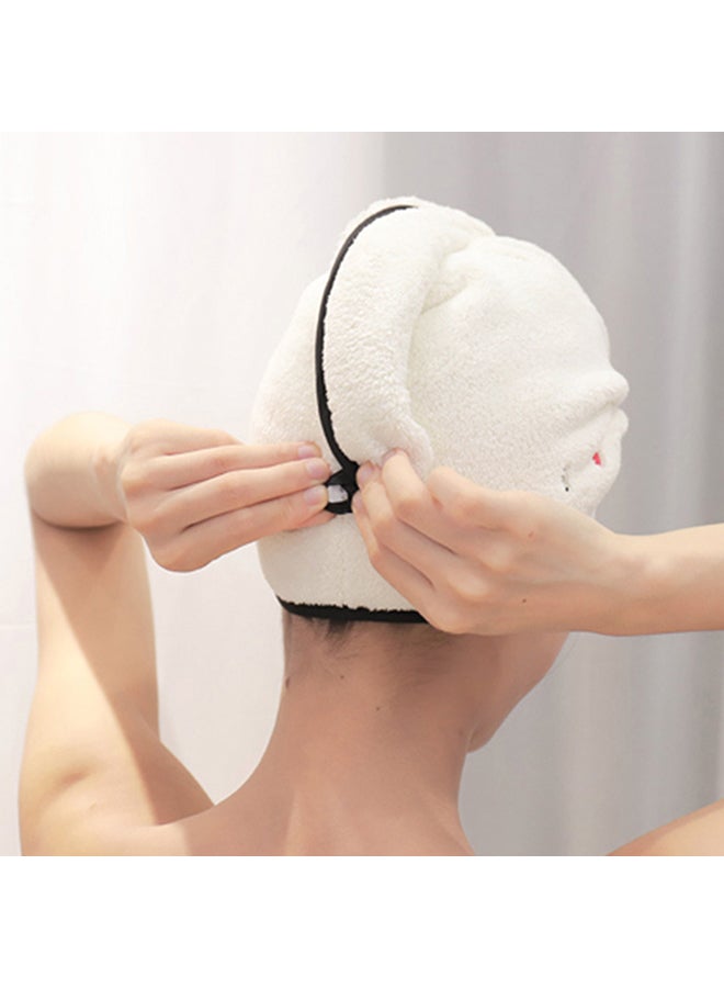 Generic Hair Towel Wrap With Button White 21x3x15cm  - Image 3