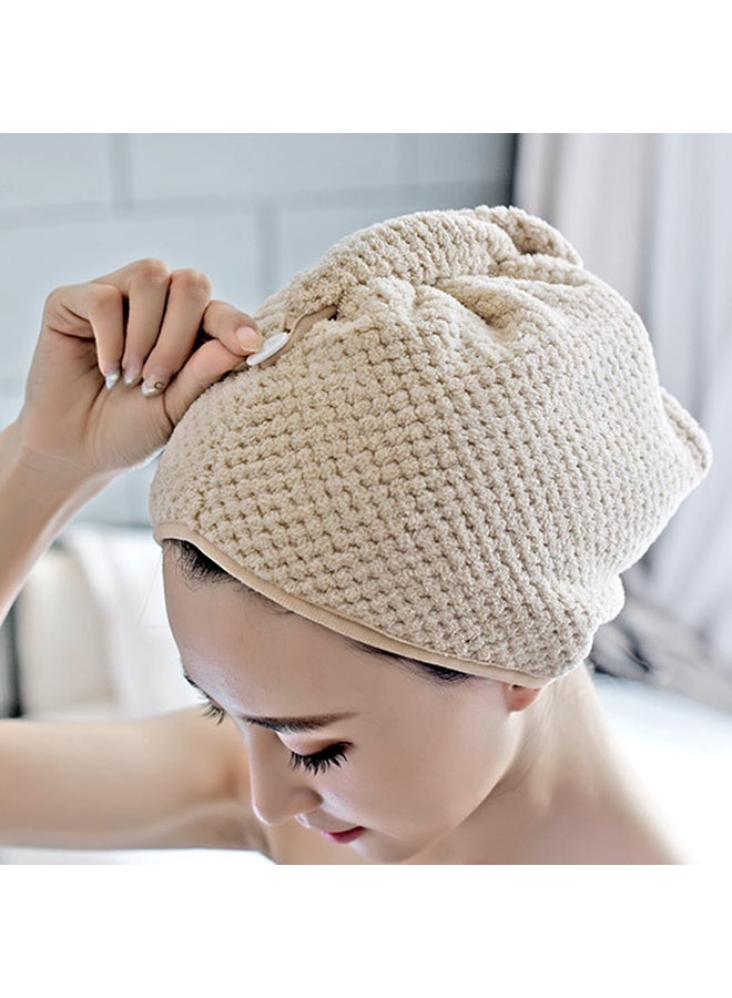 Hair Towel Wrap With Button Grey 21x2x20cm - Image 3