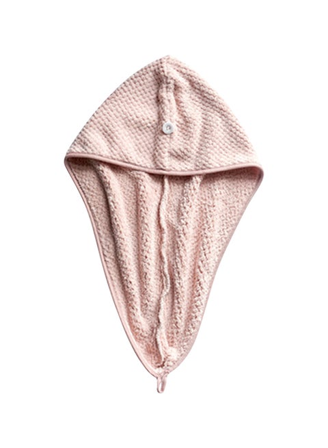 Hair Towel Wrap With Button Pink 21x2x20cm