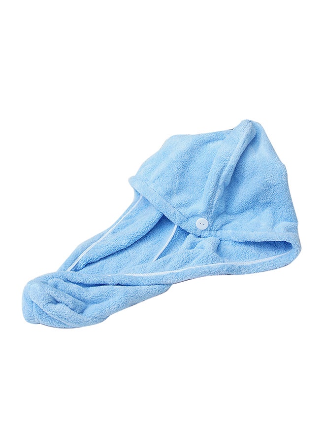Generic Hair Towel Wrap With Button Light blue 16x3x12cm 
