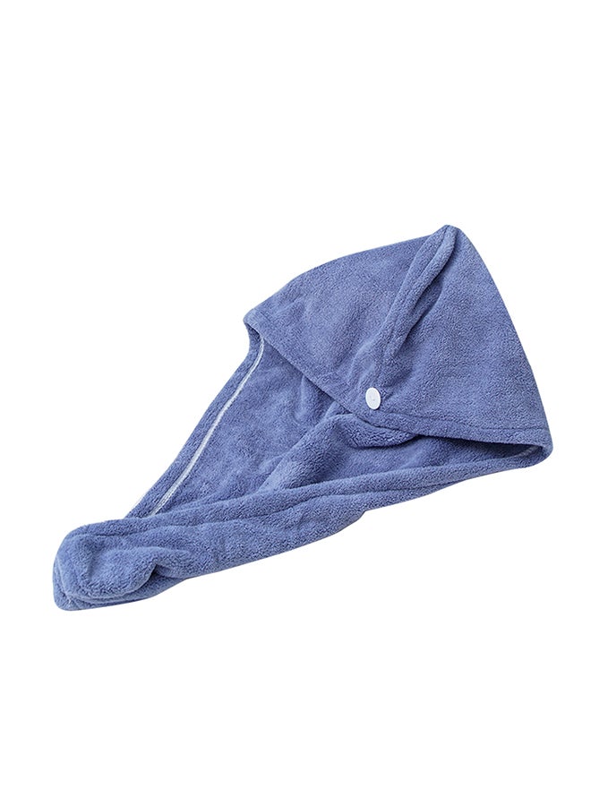 Generic Hair Towel Wrap With Button Dark blue 16x3x12cm 