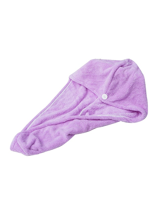 Hair Towel Wrap With Button Purple 16x3x12cm