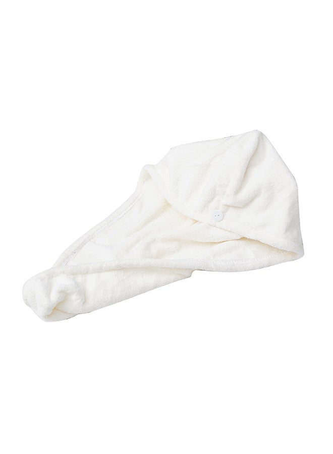 Generic Hair Towel Wrap With Button White 16x3x12cm 