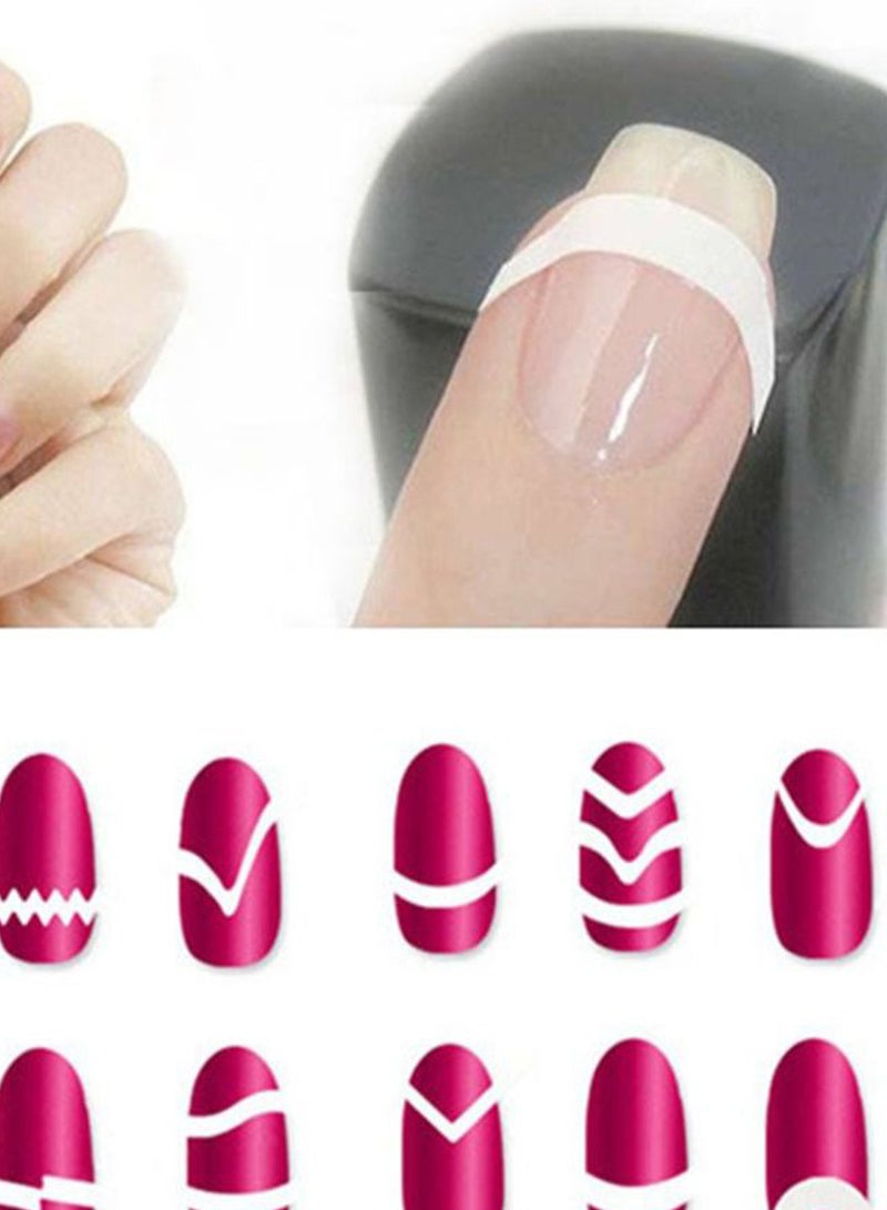 CCbeauty 18-Piece Nail Art DIY Template Sticker Set White - Image 2