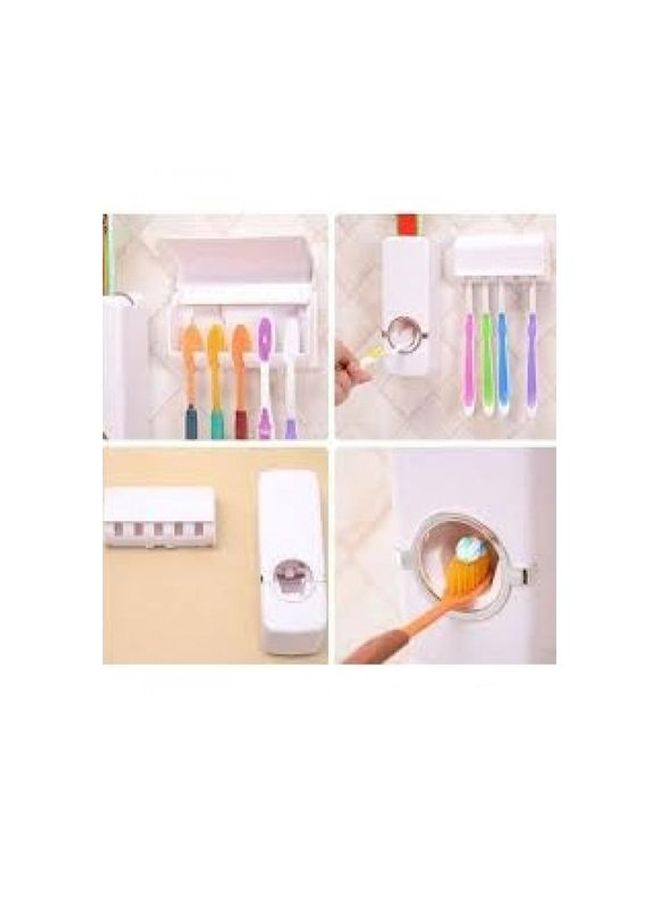 Toothbrush Holder With Toothpaste Dispenser White - Image 2