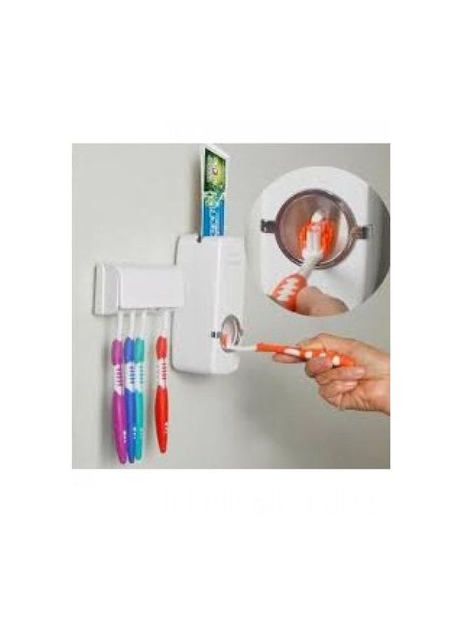 Toothbrush Holder With Toothpaste Dispenser White - Image 3
