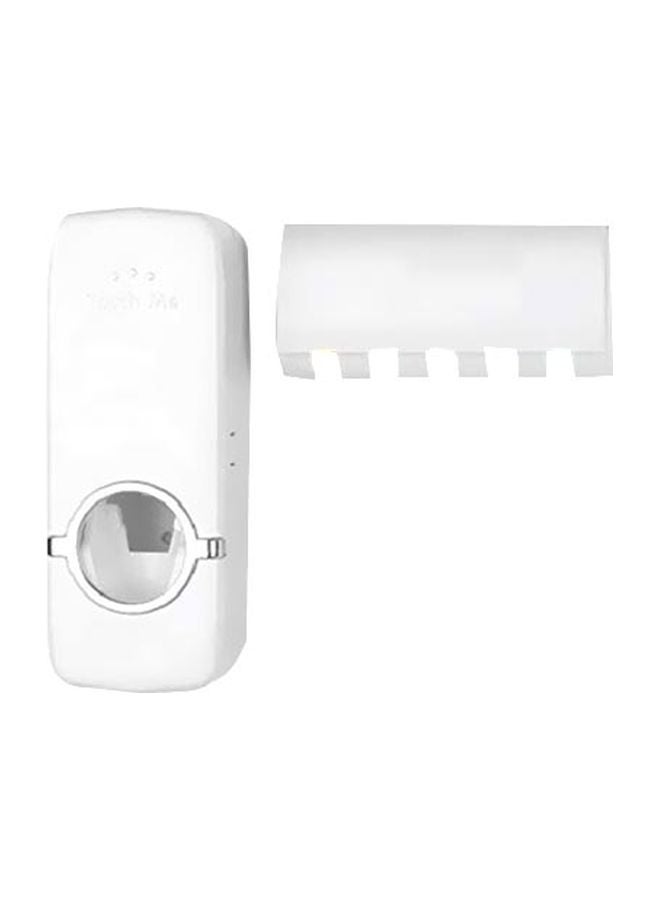 حامل لمعجون الأسنان مع موزع أبيض - Image 1