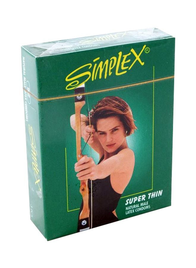 سيمبليكس مجموعة واقٍ ذكري من اللاتكس الطبيعي من 3 قطع