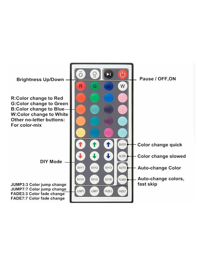 LED Light RGB Lamp Strip With 44 Key Multicolour 33feet - Image 5