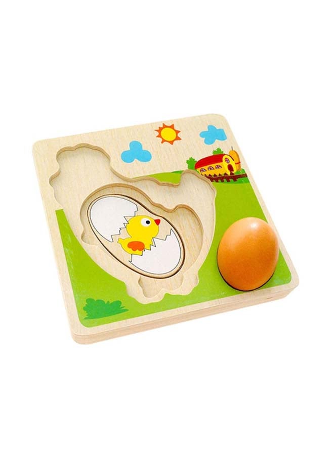 Beauenty Creative Eggs Chicken Growing Up Cartoon Learning Wooden Baby Toy For Kids 21.5x21.5x5.6cm  - Image 2