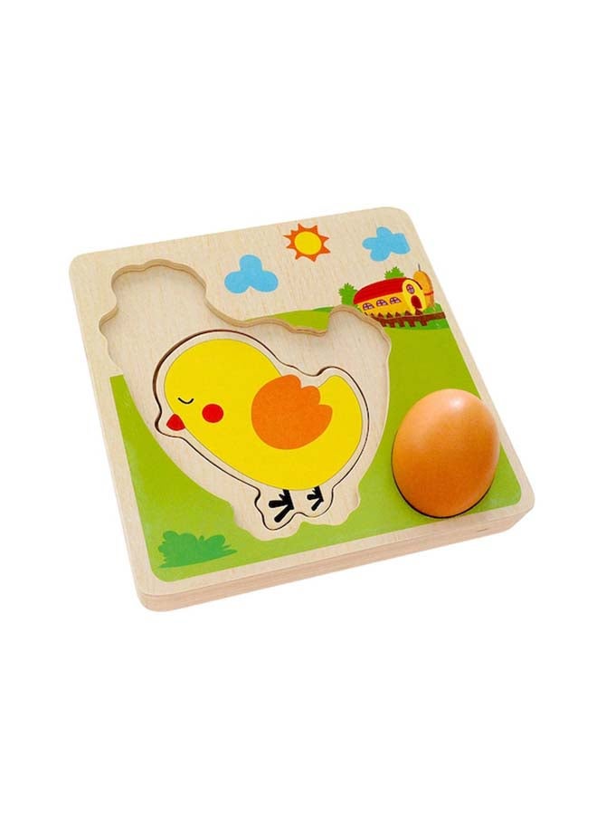 Beauenty Creative Eggs Chicken Growing Up Cartoon Learning Wooden Baby Toy For Kids 21.5x21.5x5.6cm  - Image 3