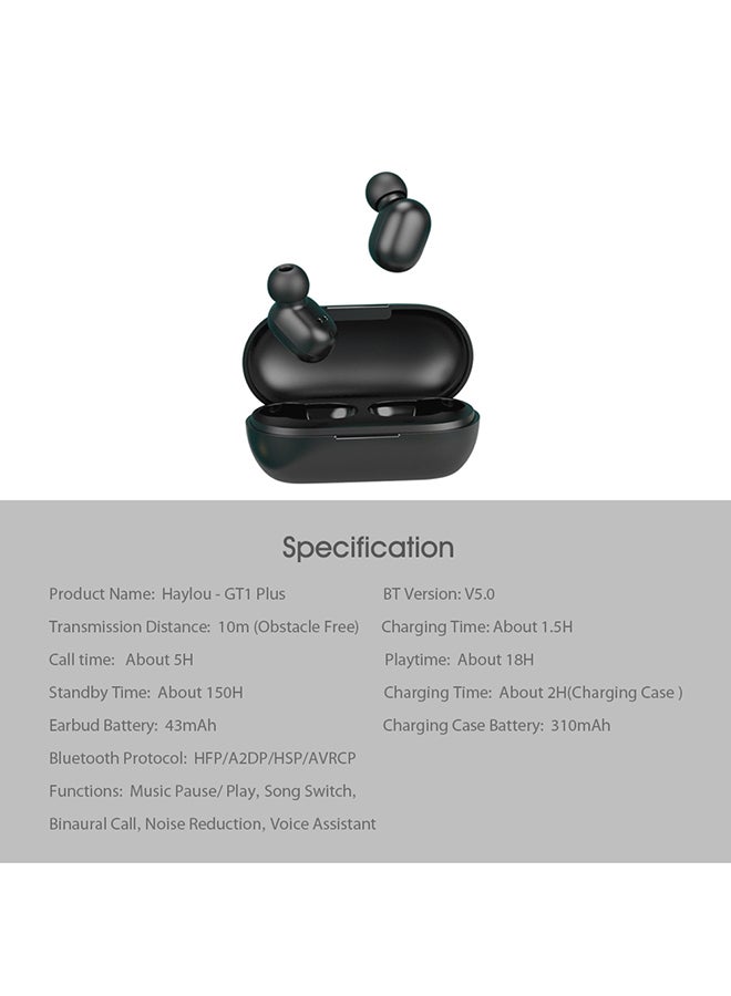 Haylou Heavy Bass In-Ear Wireless Headphones Black - Image 4