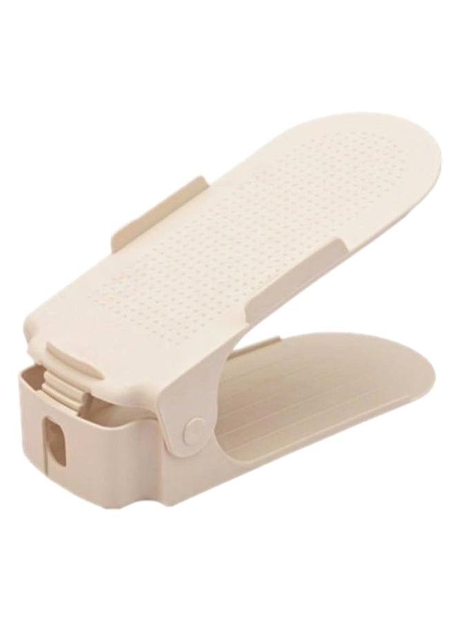 3-Piece Adjustable Shoe Slot Organizer Beige 25 x 14cm 