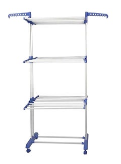 Three Layer Cloth Rack With Wheel White/Blue 31.3 x 7.2inch - v1578650667/N33505221A_1