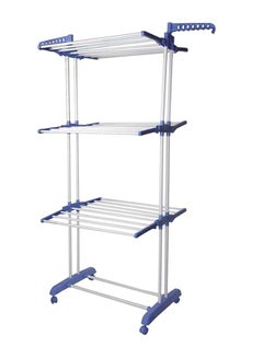 Three Layer Cloth Rack With Wheel White/Blue 31.3 x 7.2inch - v1578650667/N33505221A_2