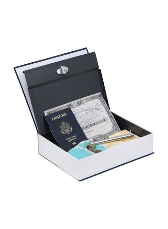 Dictionary Hidden Diversion Book Safe With Key Lock Blue 26x6x19centimeter