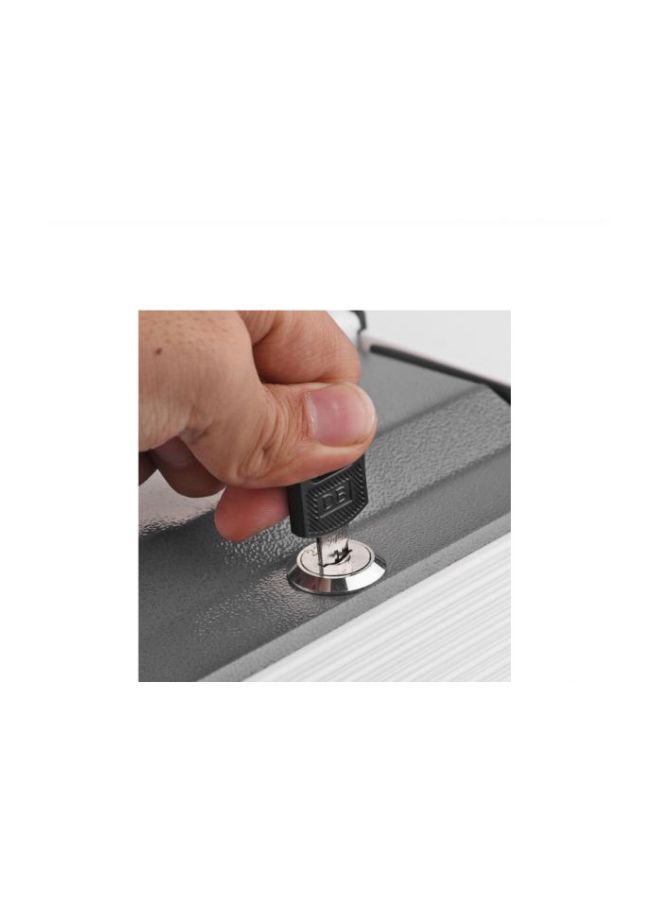 خزنة على شكل قاموس مع قفل بمفتاح أسود/ أبيض/ رمادي 15.5x5.5x24سم - Image 5