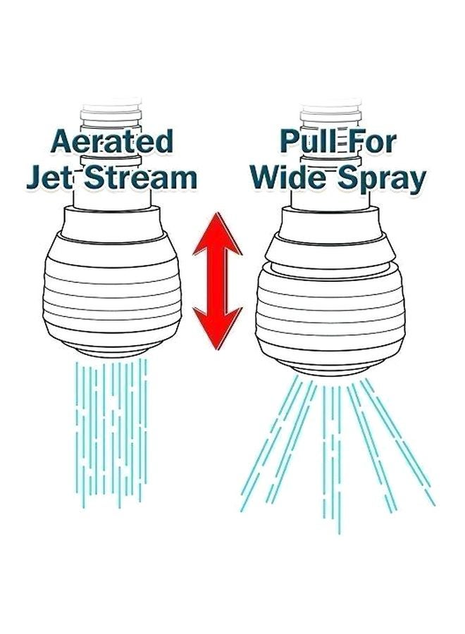 أز سين أون تي في بخاخ صنبور تربو مرن بزاوية 360 درجة فضي 6بوصة - Image 3