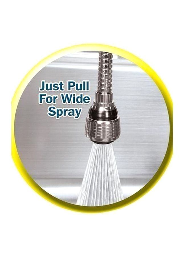 أز سين أون تي في بخاخ صنبور تربو مرن بزاوية 360 درجة فضي 6بوصة - Image 4