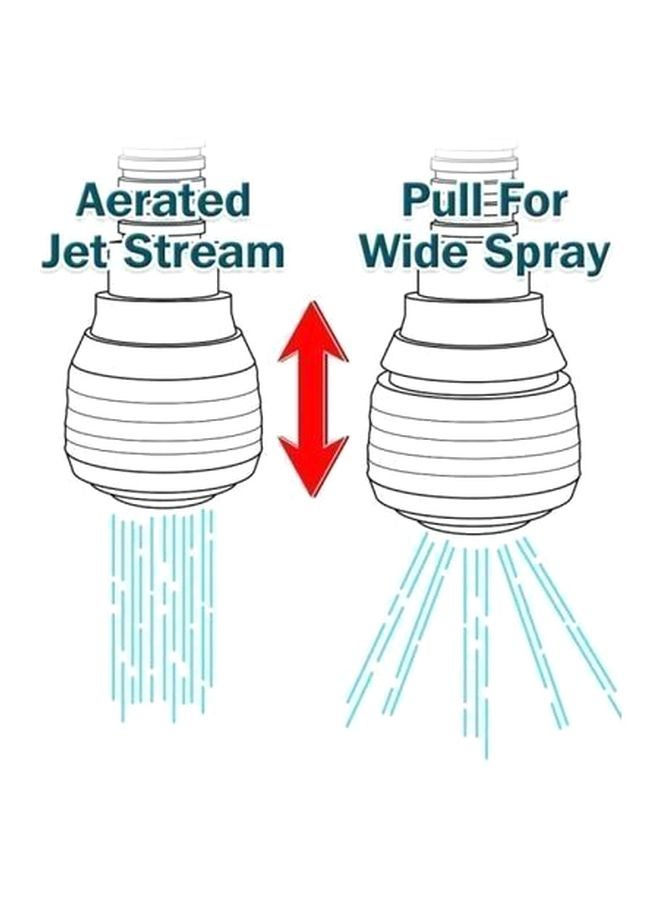 أز سين أون تي في بخاخ صنبور تربو مرن بزاوية 360 درجة فضي 6بوصة - Image 3