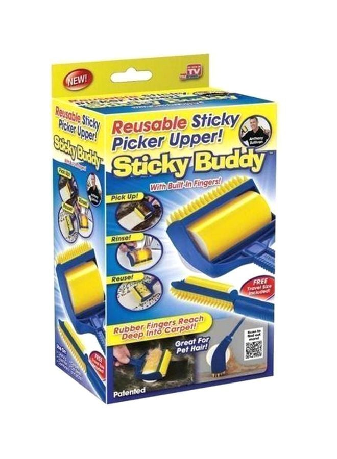 2-Piece Reusable Sticky Picker Upper Brush Yellow/Blue - Image 4