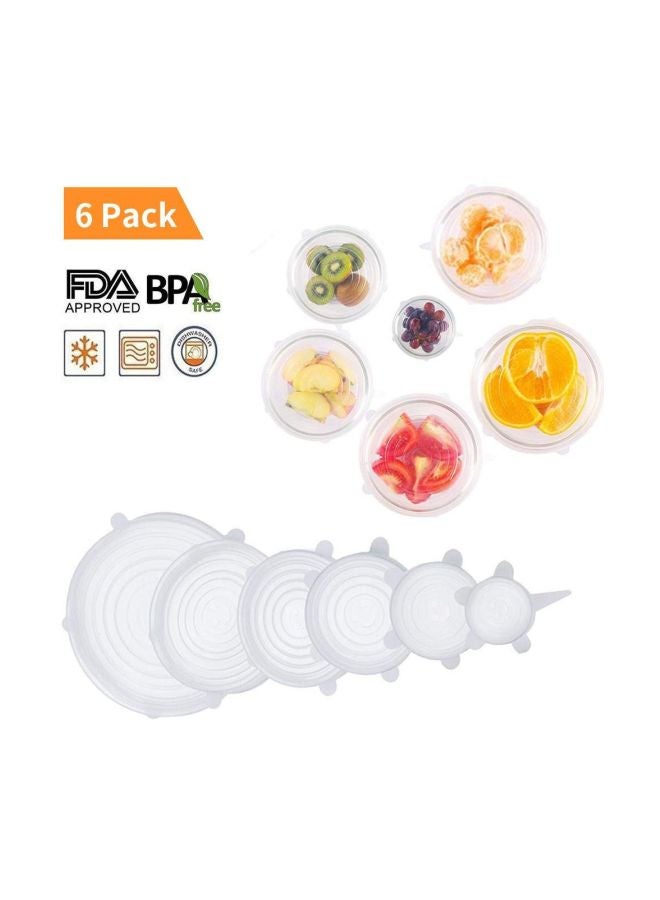 OCUBE 6-Piece Silicone Food Container Lid 6PSFC Clear  - Image 2