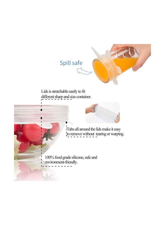 OCUBE 6-Piece Silicone Food Container Lid 6PSFC Clear  - Image 3