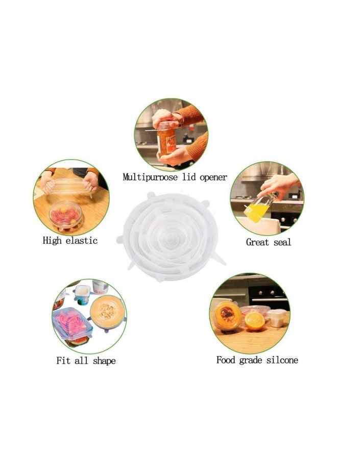 OCUBE 6-Piece Silicone Food Container Lid 6PSFC Clear  - Image 4