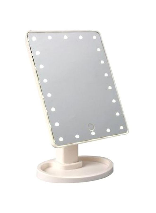 Makeup Mirror With Stand And LED Light White