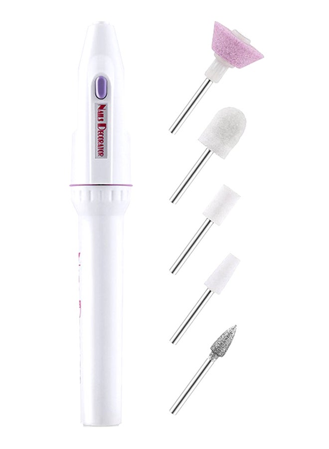 Generic 6-Piece Electric Manicure Pedicure Nail Polish Drill Tool Kit White  - Image 1