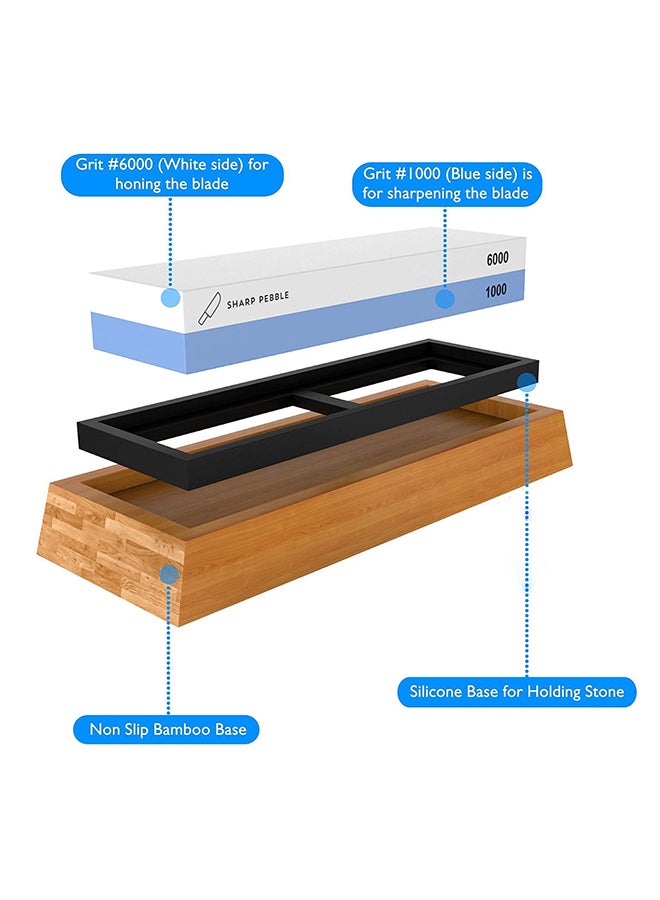 مجموعة أحجار شحذ فاخرة بدرجة خشونة 1000/6000 متعدد الألوان 23.5x6.5x10سم - Image 2