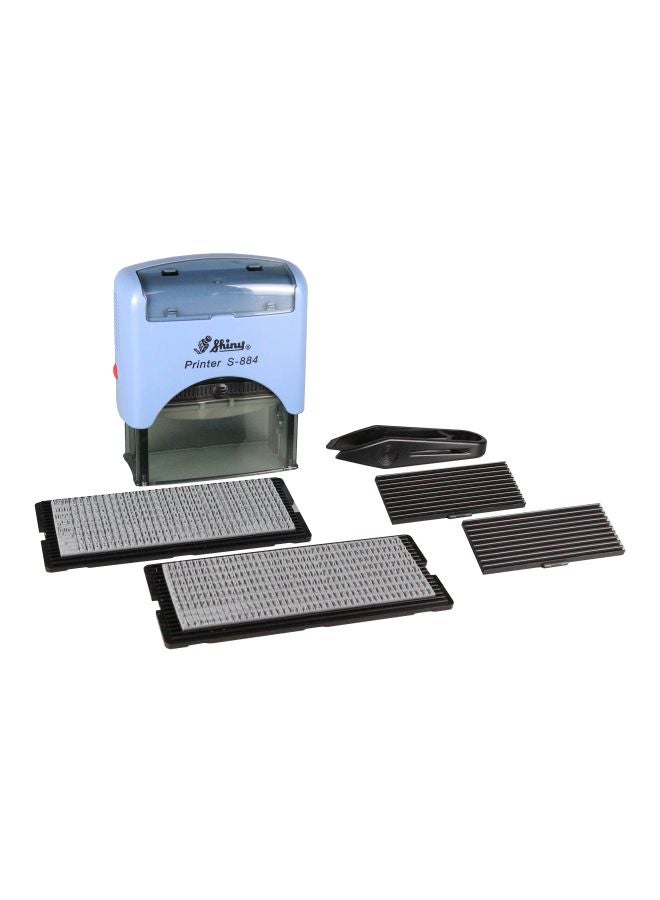 Self-Inking Printing Kit S-884 Blue/Grey/Black