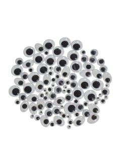 Asian Hobby Crafts 100-Piece Moving Eyes Googly  Beads Grey/Black 