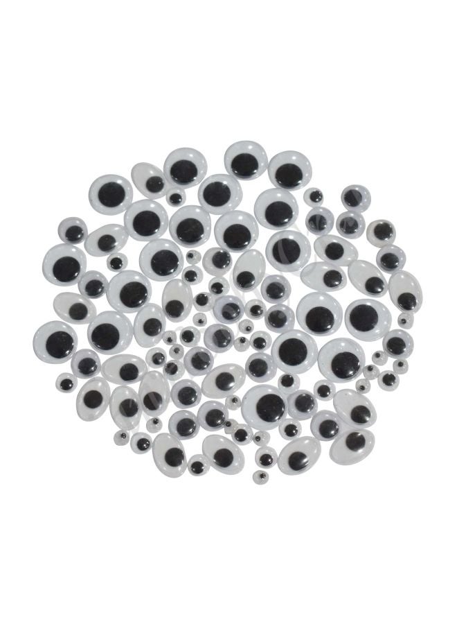 Asian Hobby Crafts 100-Piece Moving Eyes Googly  Beads Grey/Black