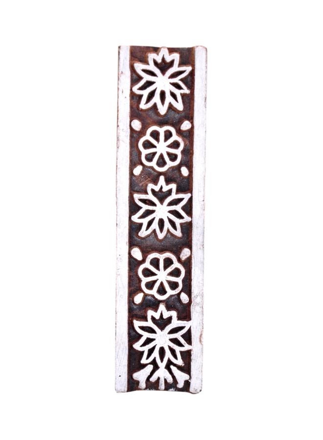 Hashcart 10-Piece Hand Carved Wooden Printing Block Set IK-BOOTI-SET-1071-1080 White/Brown/Black  - Image 4