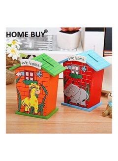 Home Buy Pack Of 6 Animal Designs Wood Money Bank  - Image 2