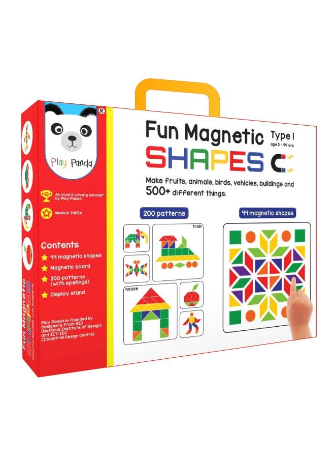Play Panda 44-Piece Fun Magnetic Shapes Type 1 Set PP017 - Image 1