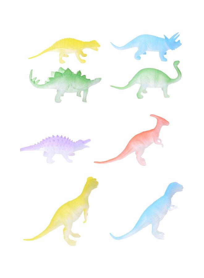 Vibgyor Vibes 8-Piece Glow In The Dark Dinosaurs Animal Figure Set  - Image 1